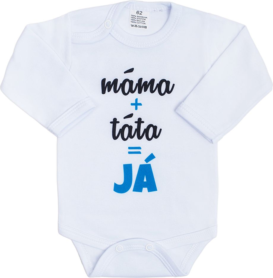 Body s potiskem New Baby máma plus táta rovná se JÁ - 86 (12-18m) - obrázek 1