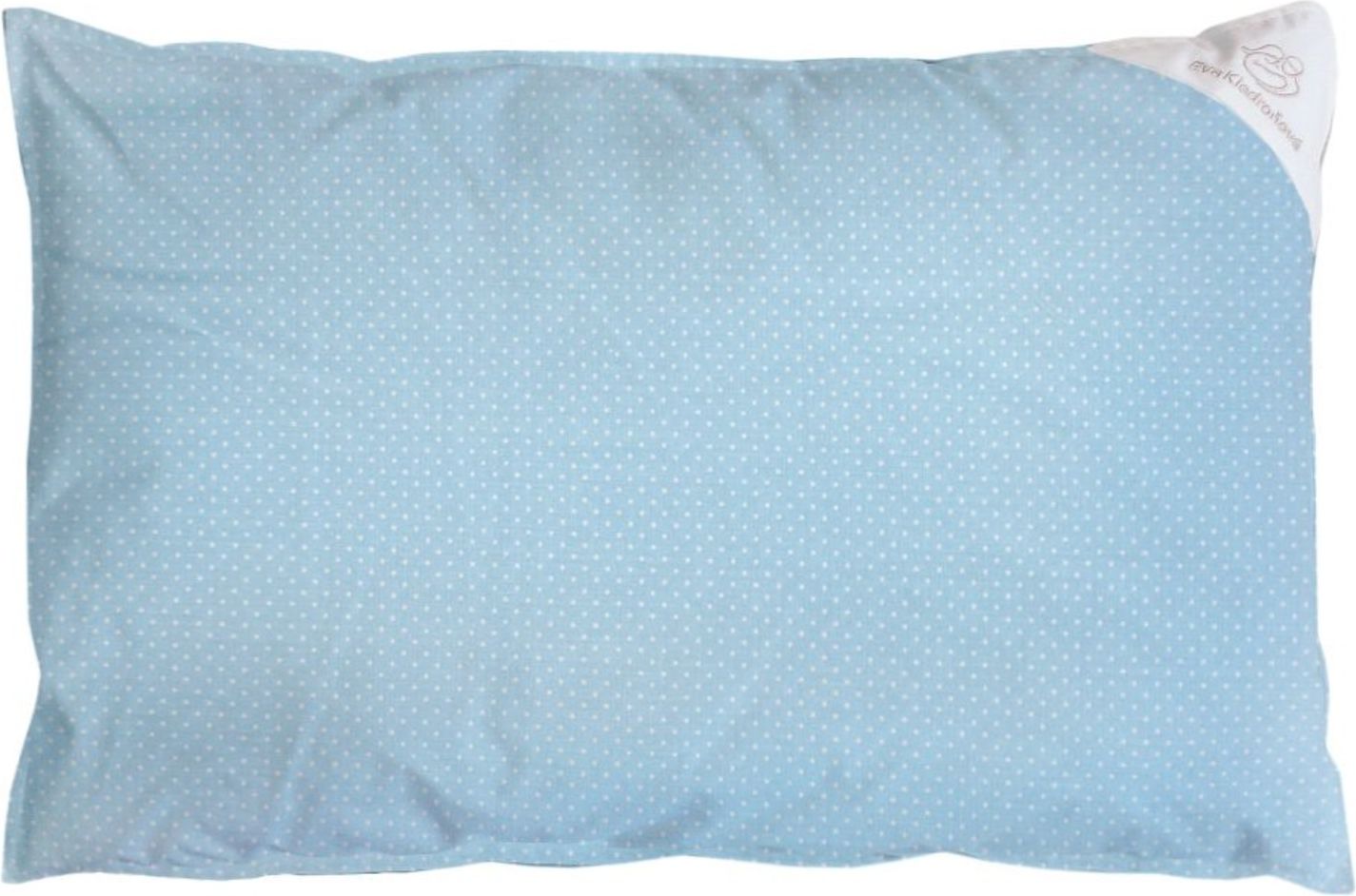 Povlak na polštář modrý s puntíky - 60x40cm - obrázek 1