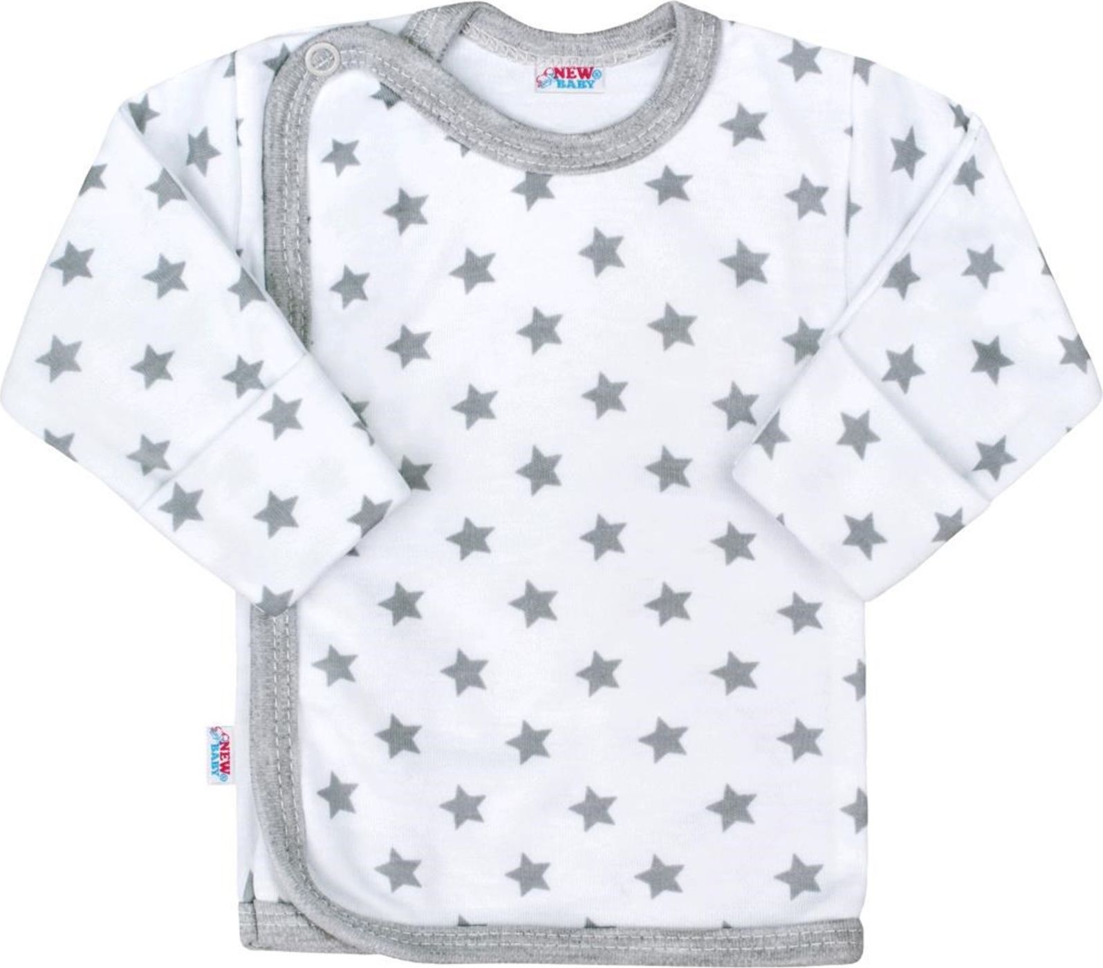 Kojenecká košilka New Baby Classic II šedá s hvězdičkami - Kojenecká košilka New Baby Classic II šedá s hvězdičkami - obrázek 1