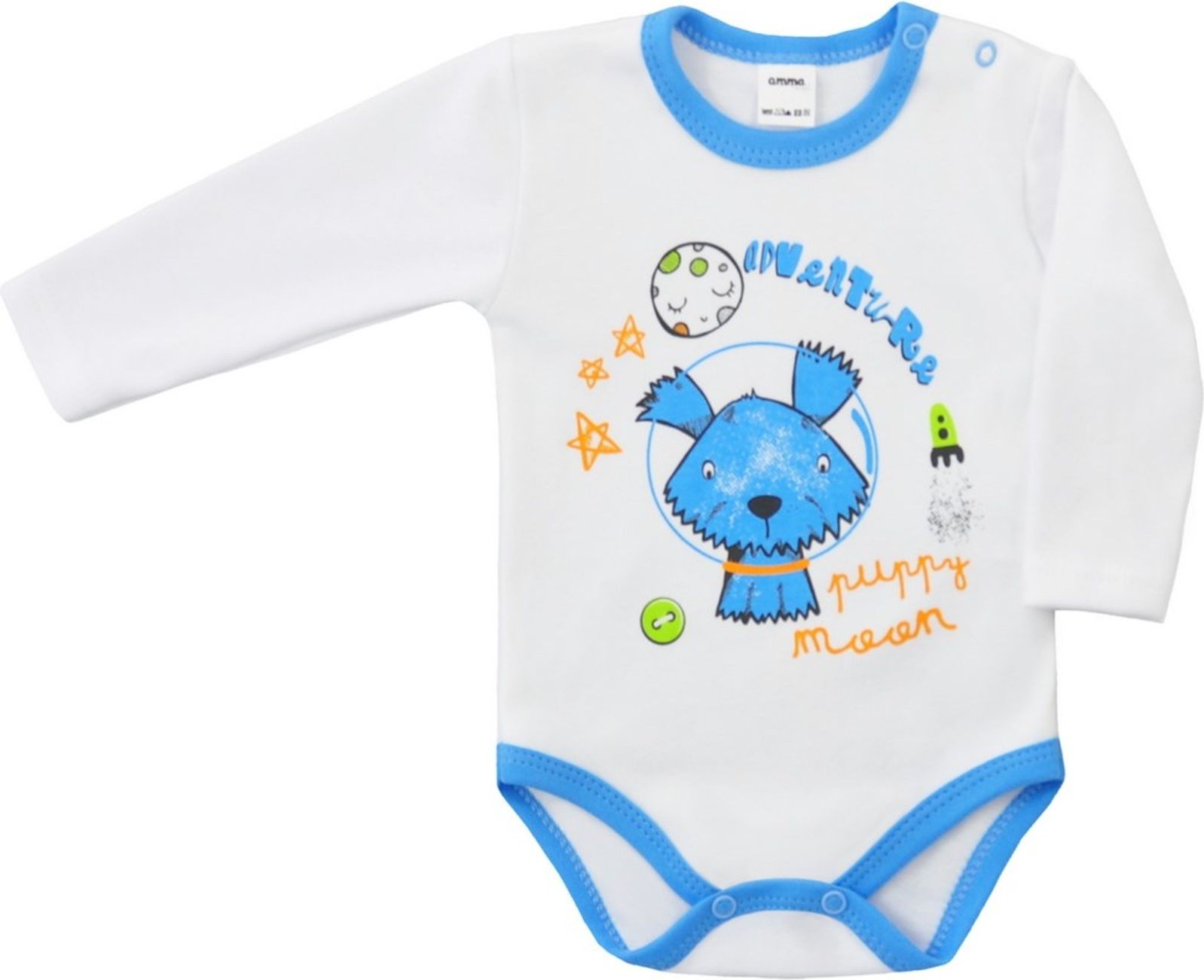 Kojenecké body s dlouhým rukávem Adventure Amma bílé - 68 (4-6m) - obrázek 1