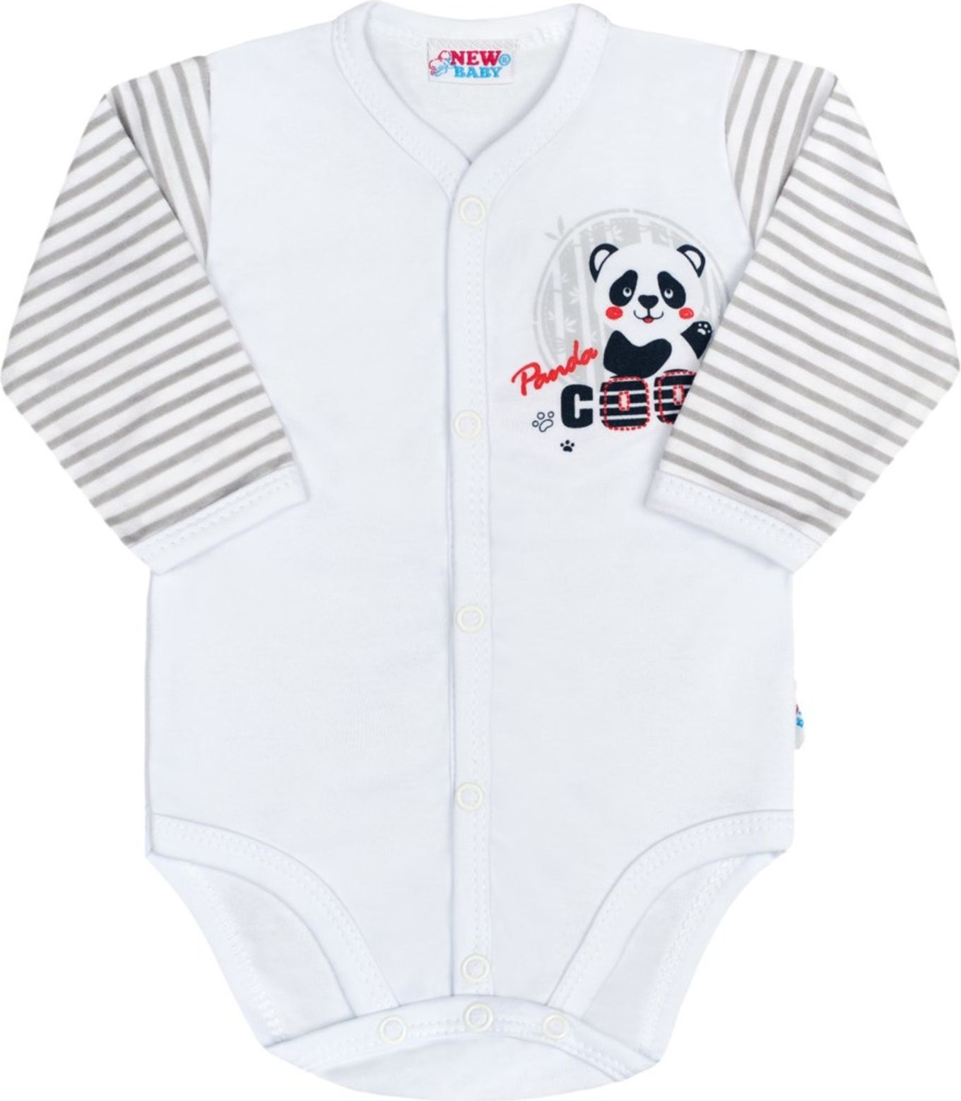 Kojenecké celorozepínací body s dlouhým rukávem New Baby Panda - 56 (0-3m) - obrázek 1