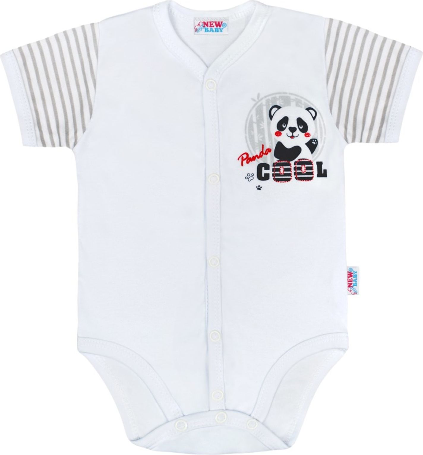 Kojenecké celorozepínací body s krátkým rukávem New Baby Panda - 62 (3-6m) - obrázek 1
