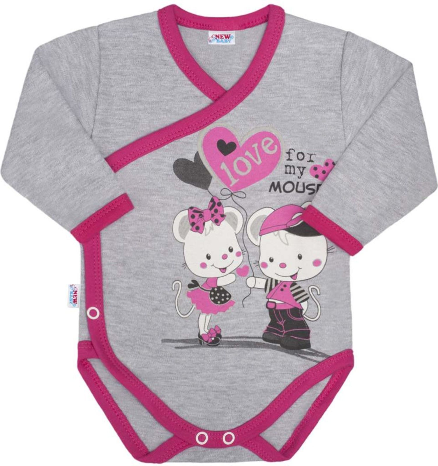 Dětské body s bočním zapínáním New Baby Love Mouse - 68 (4-6m) - obrázek 1