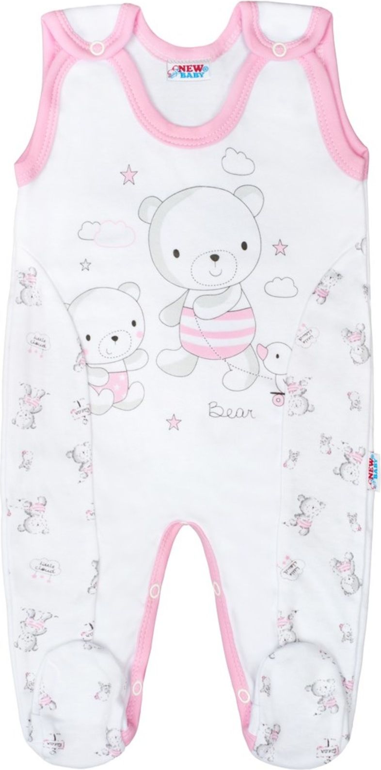 Kojenecké dupačky New Baby Bears růžové - Kojenecké dupačky New Baby Bears růžové - obrázek 1