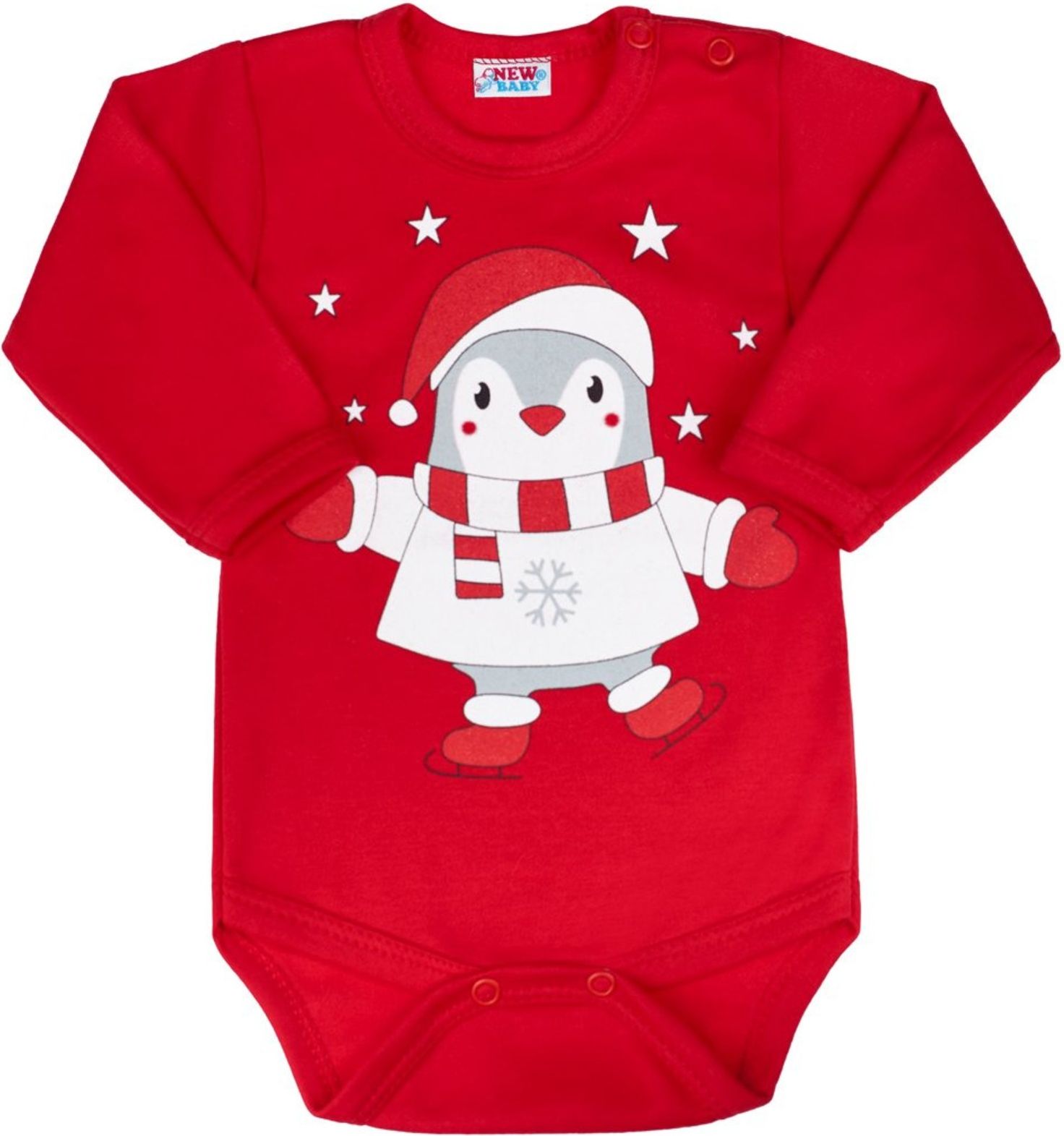 Kojenecké body s dlouhým rukávem New Baby Winter Penguin - 56 (0-3m) - obrázek 1