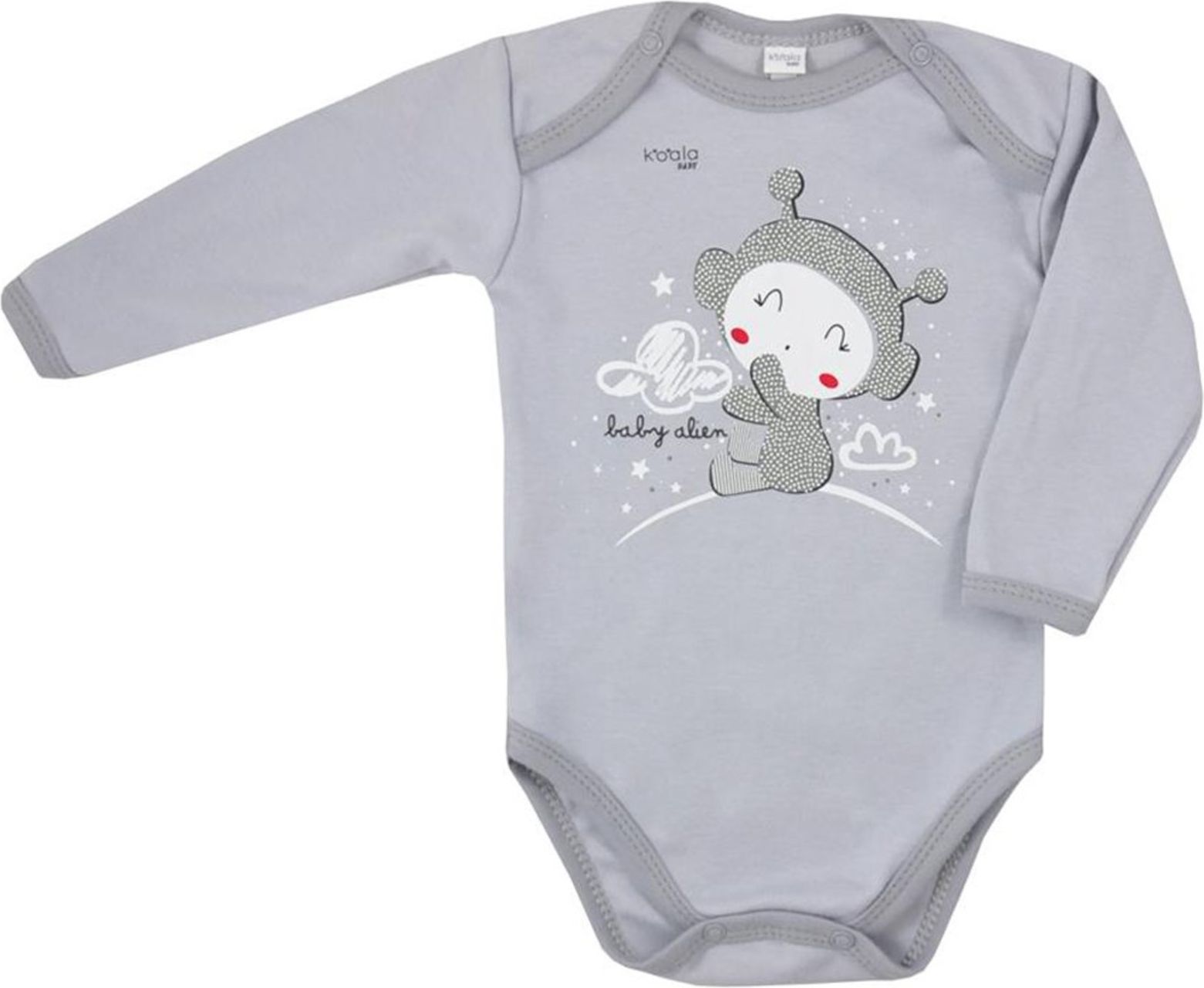 Kojenecké body s dlouhým rukávem Koala Clouds šedé - Kojenecké body s dlouhým rukávem Koala Clouds šedé - obrázek 1