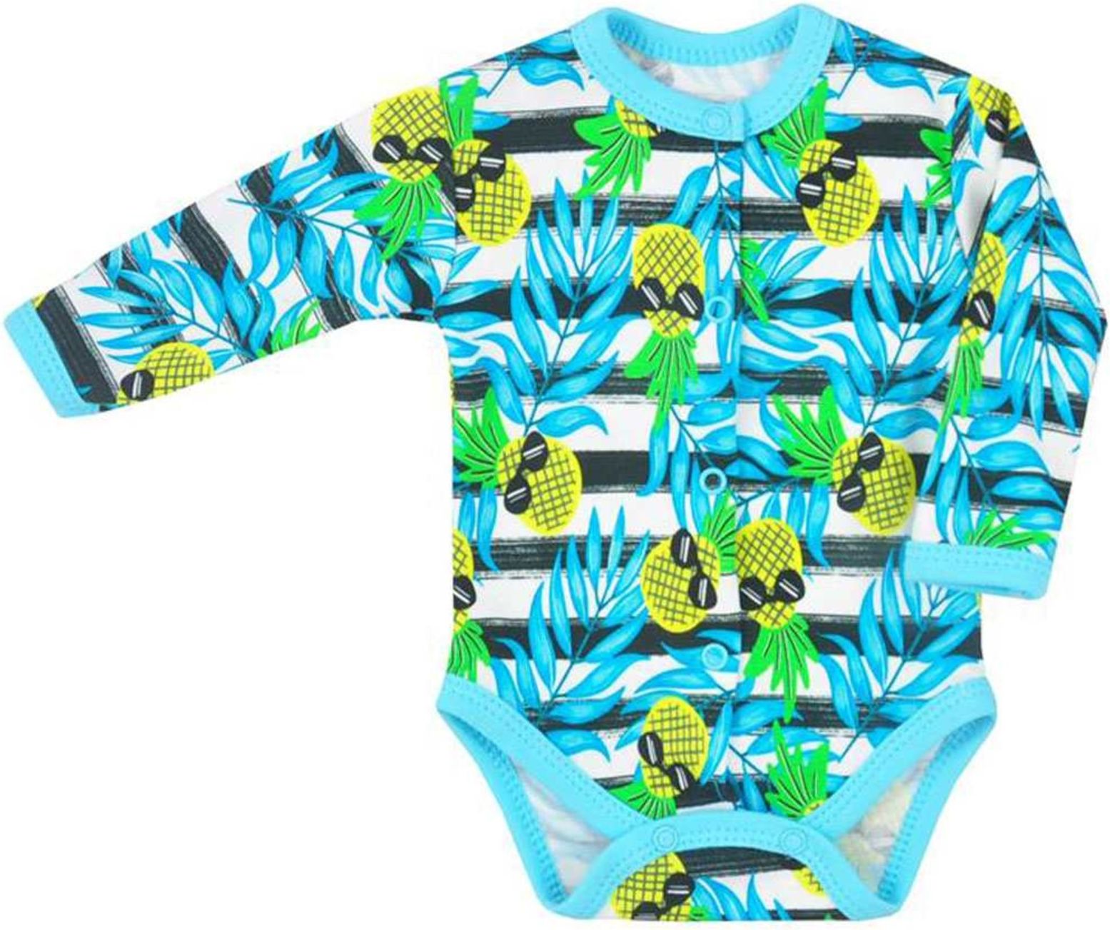 Kojenecké celorozepínací body Koala Tropical modré - Kojenecké celorozepínací body Koala Tropical modré - obrázek 1