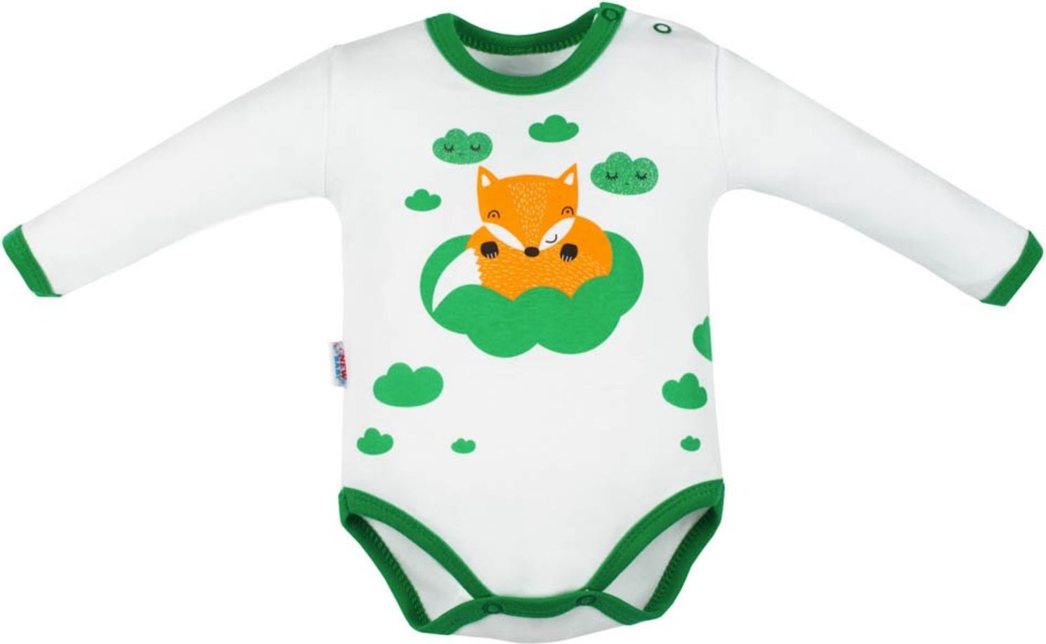 Kojenecké body s dlouhým rukávem New Baby Liška zelená - Kojenecké body s dlouhým rukávem New Baby Liška zelená - obrázek 1