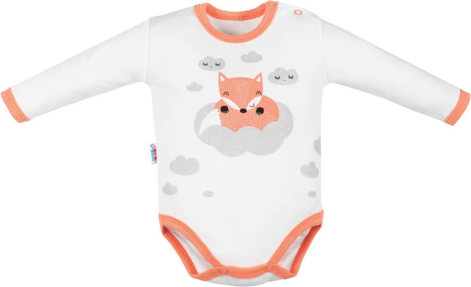 Kojenecké body s dlouhým rukávem New Baby Liška lososová - Kojenecké body s dlouhým rukávem New Baby Liška lososová - obrázek 1