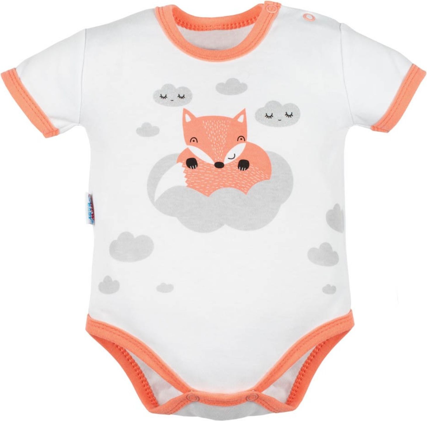 Kojenecké body s krátkým rukávem New Baby Liška lososová - Kojenecké body s krátkým rukávem New Baby Liška lososová - obrázek 1