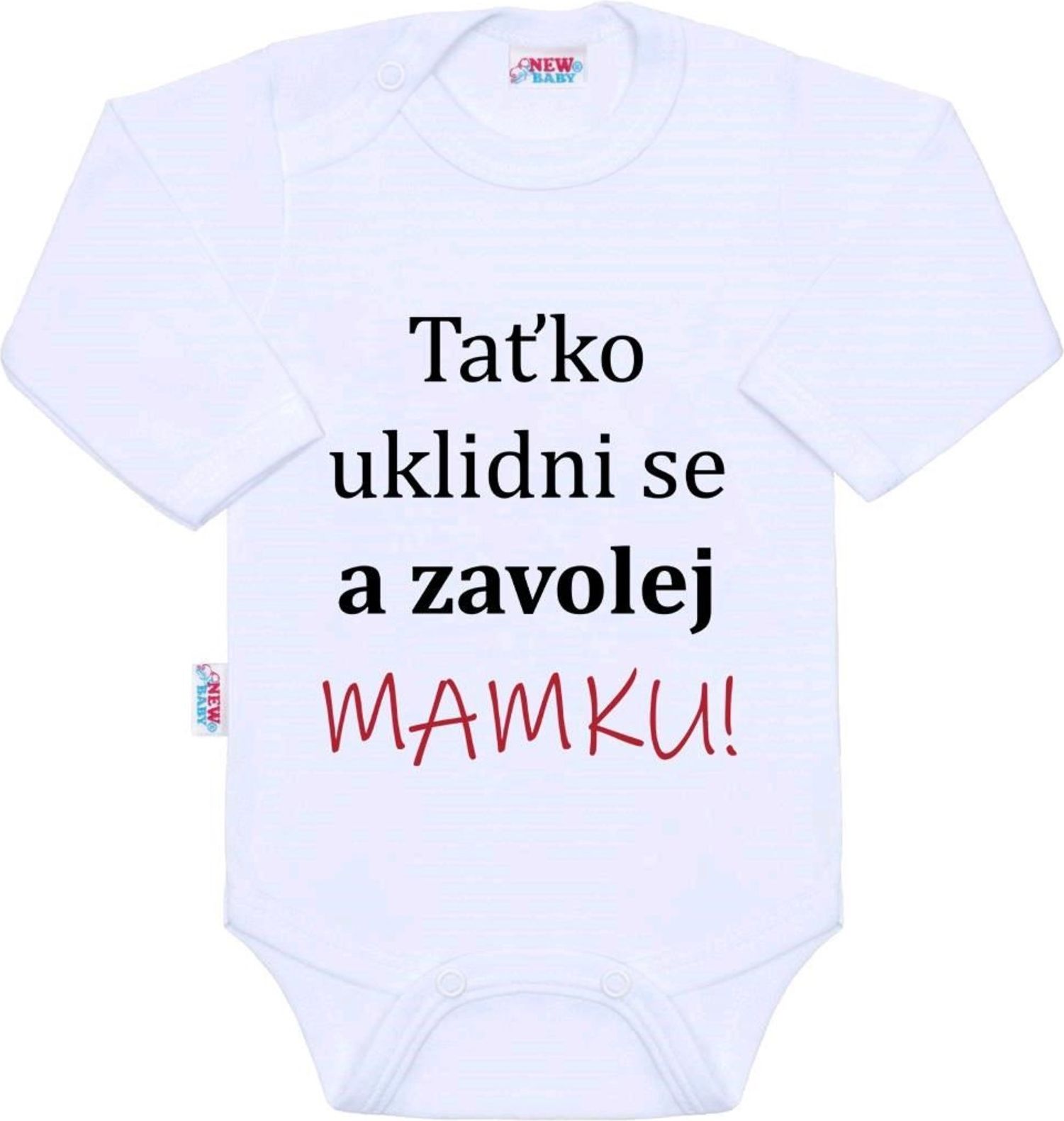 Body s potiskem New Baby a zavolej MAMKU! - Body s potiskem New Baby a zavolej MAMKU! - obrázek 1