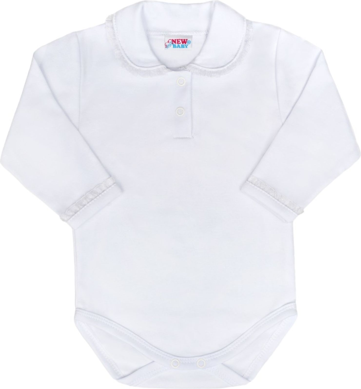Luxusní bavlněné kojenecké body New Baby Princess bílé - Luxusní bavlněné kojenecké body New Baby Princess bílé - obrázek 1