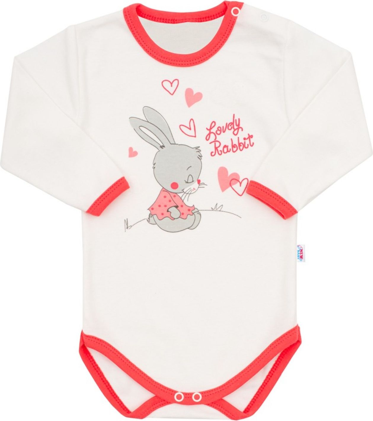 Dětské body s dlouhým rukávem New Baby Lovely Rabbit růžové - Dětské body s dlouhým rukávem New Baby Lovely Rabbit růžové - obrázek 1