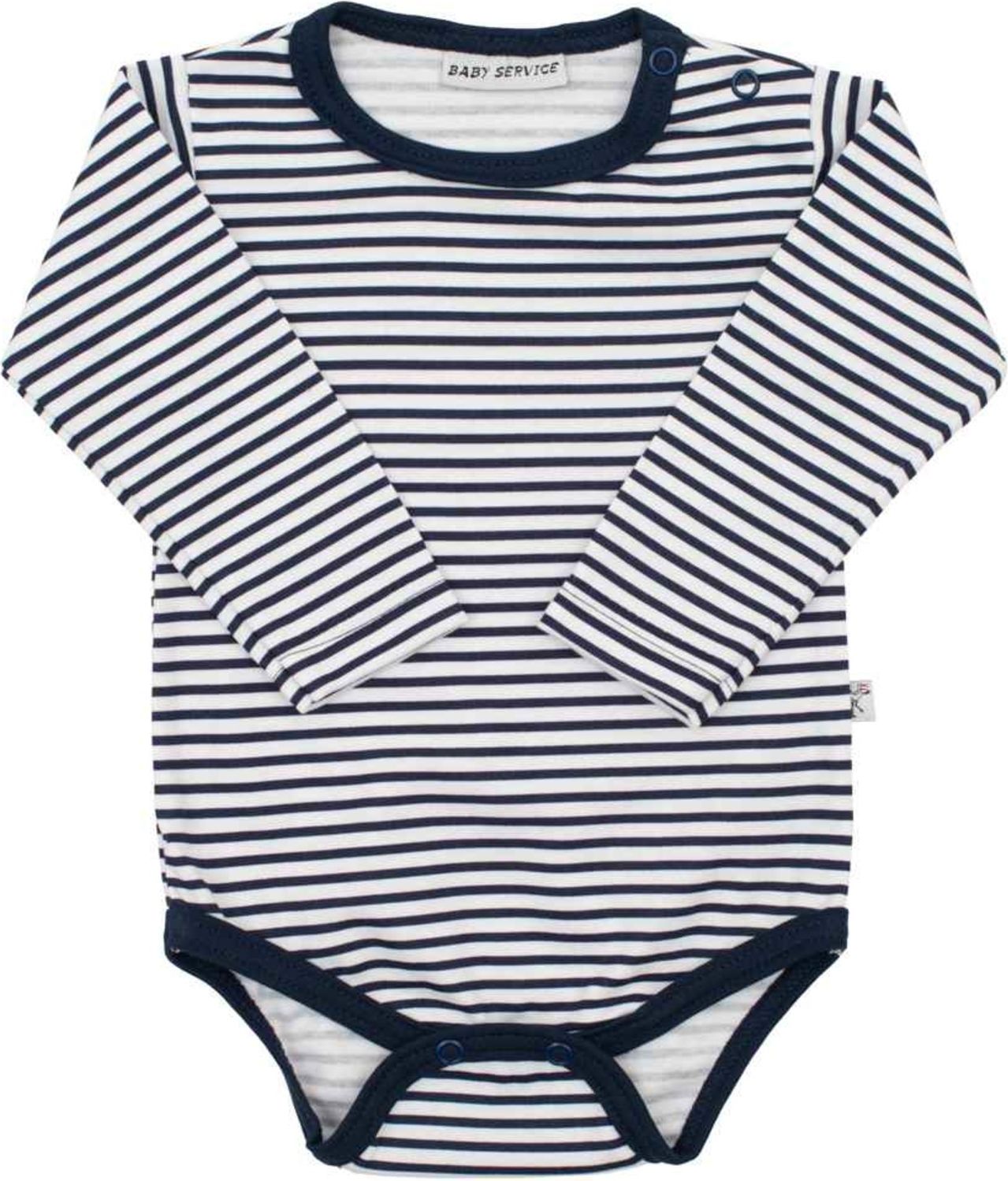 Kojenecké bavlněné body Baby Service Retro pruhy modré - Kojenecké bavlněné body Baby Service Retro pruhy modré - obrázek 1