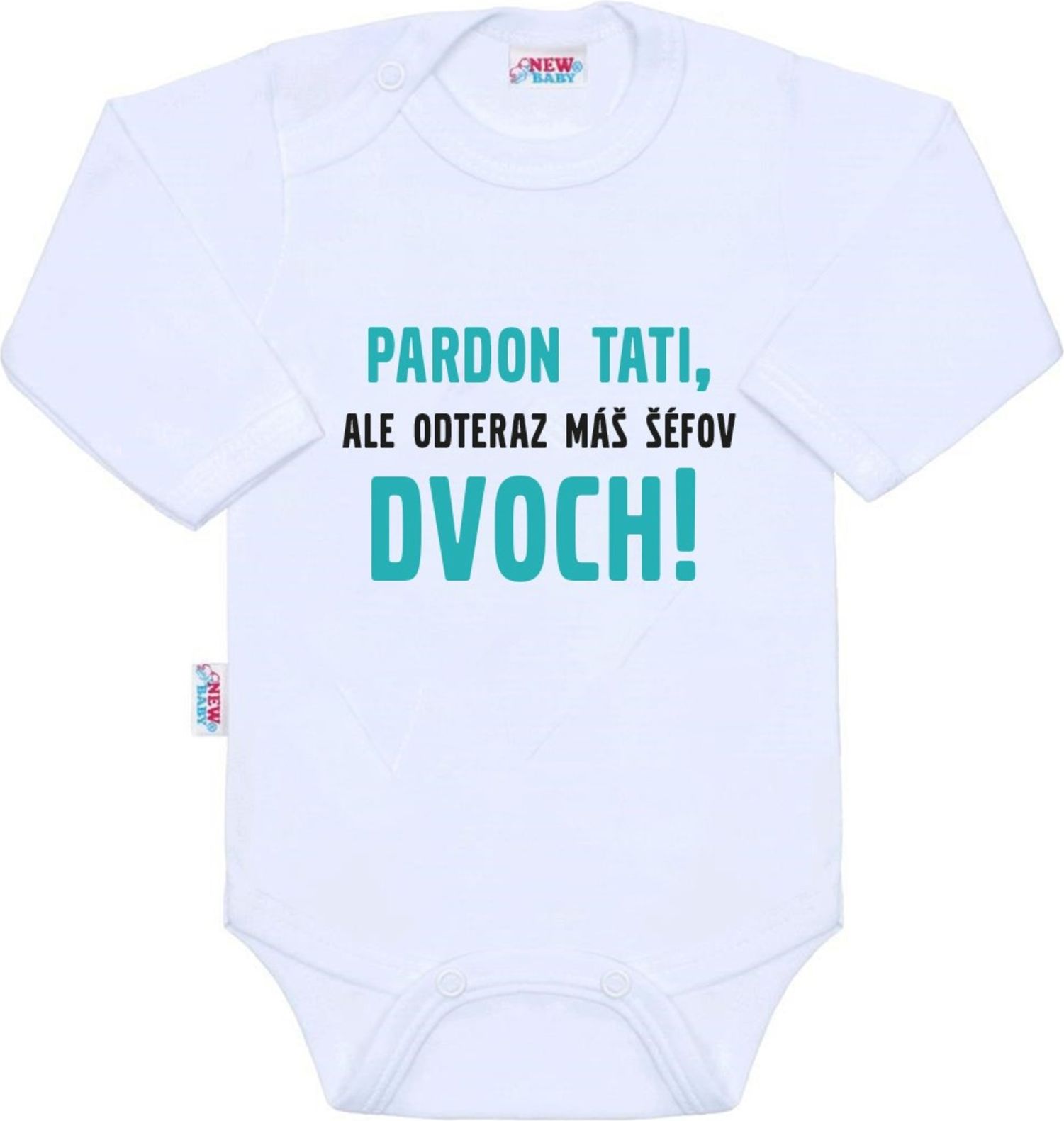 Body s potiskem New Baby Pardon tati,... máš šéfov dvoch! - Body s potiskem New Baby Pardon tati,... máš šéfov dvoch! - obrázek 1