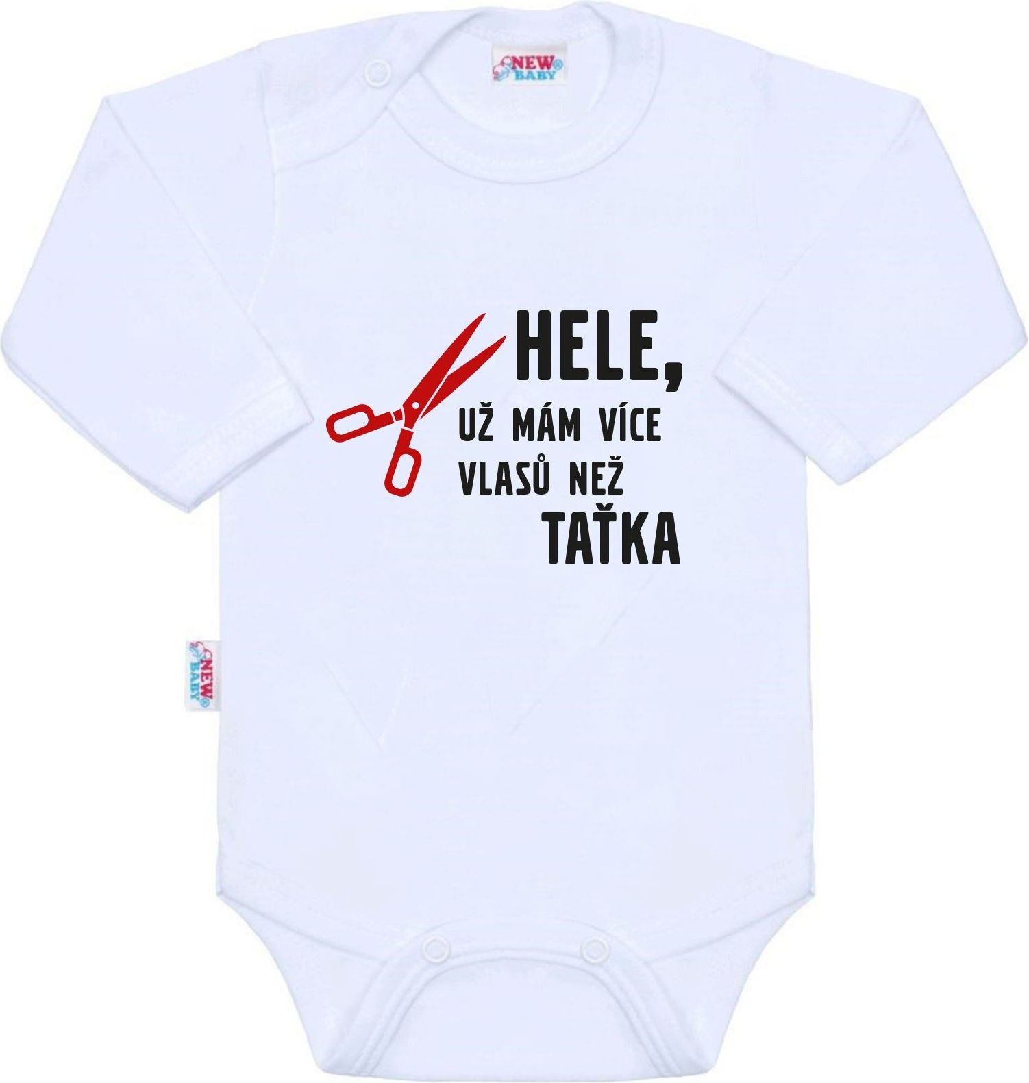 Body s potiskem New Baby Více vlasů než taťka - Body s potiskem New Baby Více vlasů než taťka - obrázek 1