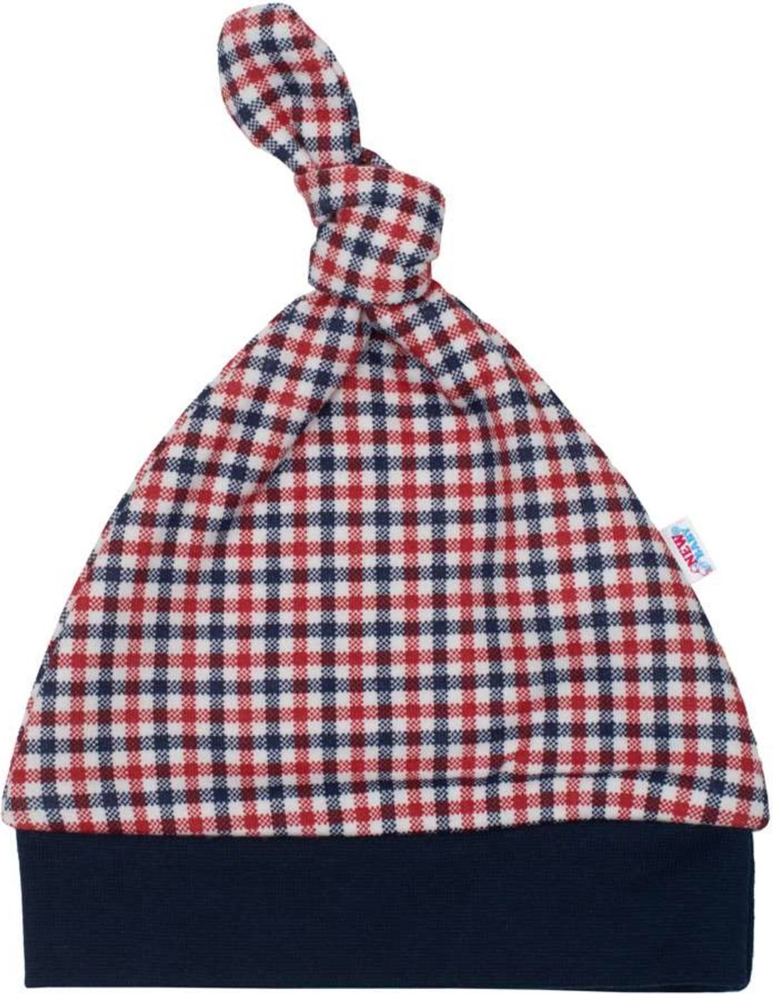 Kojenecká bavlněná čepička New Baby Checkered - Kojenecká bavlněná čepička New Baby Checkered - obrázek 1