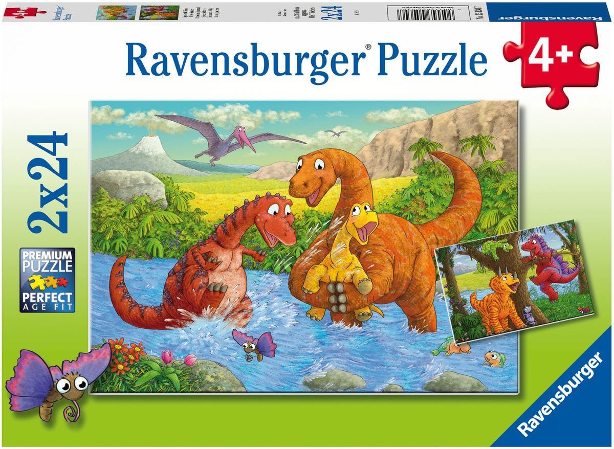 Ravensburger puzzle 050307 Hraví dinosauři 2x24 dílků - obrázek 1
