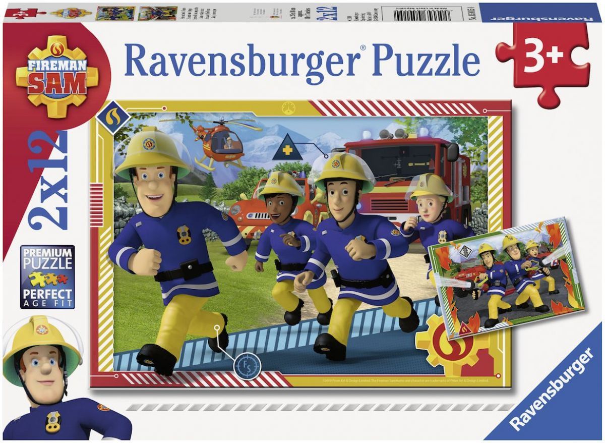 Ravensburger puzzle 050154 Požárník Sam a jeho tým 2x12 dílků - obrázek 1
