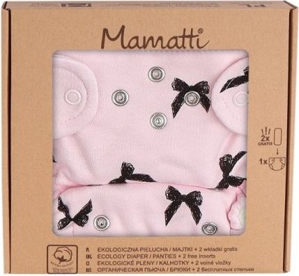 Mamatti Látková plenka EKO sada - kalhotky + 2 x plenka, vel. 5 - 14 kg, Bow - obrázek 6