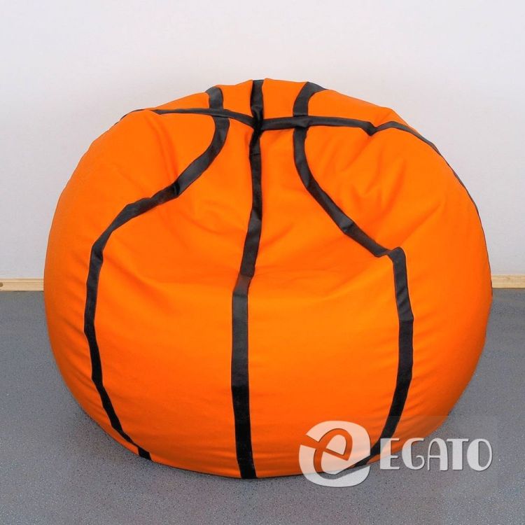 Mamido Sedací vak XXXL 550L Basketbal Oranžovo - černá S550 - obrázek 1