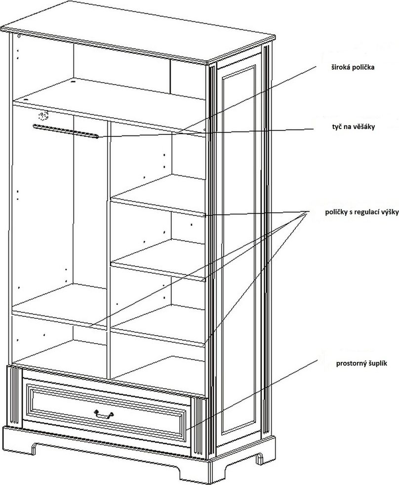 Dětský pokoj INES GREY II skříň - obrázek 4