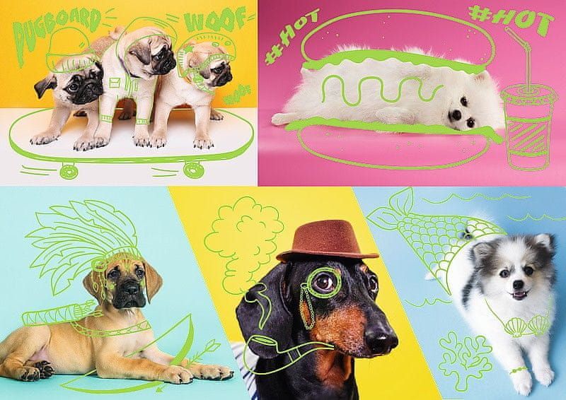 Trefl Neon Color Line: Cool dogs - obrázek 1