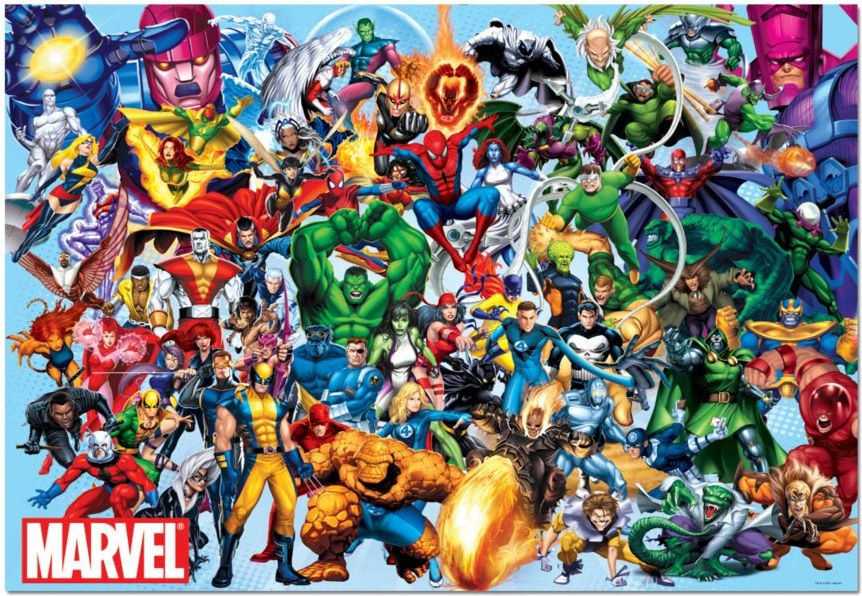 Educa Hrdinové Marvel +lepidlo 1000 dílků - obrázek 1