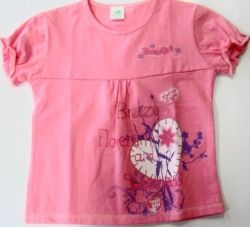Tričko dětské krátký rukáv - FLOWERS růžové - vel.116 - obrázek 1