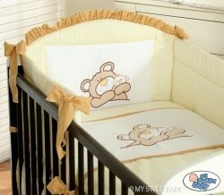 Souprava do postýlky 4-dílná s BAVLNĚNÝMI nebesy - MÉĎA BARNABÁŠ smetanová - My sweet Baby - obrázek 3