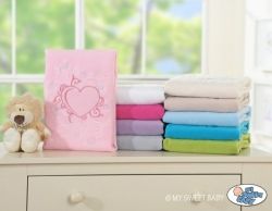 Deka dětská CHIC - SRDCE světle růžová - My Sweet Baby - 72x100cm - obrázek 1