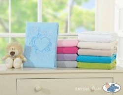 Deka dětská CHIC - SRDCE modrá - My Sweet Baby - 72x100cm - obrázek 1