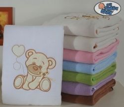 Deka dětská - MÉĎA S MAŠLÍ bílá - My Sweet Baby - 72x100cm - obrázek 1