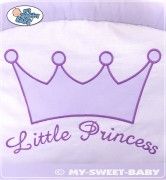 Kapsář na postýlku - KORUNA fialový - 60x60cm výšivka nápis Little Princess (pro holčičku) - obrázek 2