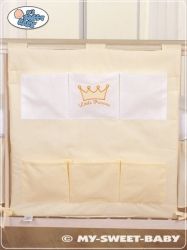 Kapsář na postýlku - KORUNA smetanový - 60x60cm výšivka nápis Little Princess (pro holčičky) - obrázek 1