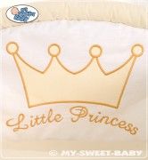 Kapsář na postýlku - KORUNA smetanový - 60x60cm výšivka nápis Little Princess (pro holčičky) - obrázek 2