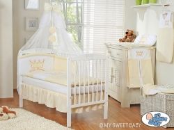 Kapsář na postýlku - KORUNA smetanový - 60x60cm výšivka nápis Little Princess (pro holčičky) - obrázek 4