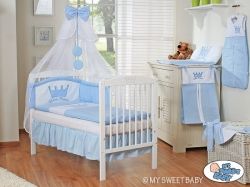 Kapsář na postýlku - KORUNA LITTLE PRINCE modrý - 60x60cm - obrázek 3