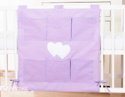 Kapsář na postýlku SRDÍČKA - fialový - Bobono - 60x60cm - obrázek 1