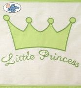 Kapsář na pleny - KORUNA zelený výšivka nápis Little Princess (pro holčičky) - obrázek 2
