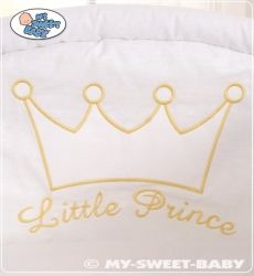 Koš proutěný s boudičkou a výbavou - KORUNA bílý - My Sweet Baby     varianta výšivky LITTLE PRINCESS (pro holčičku) - obrázek 4