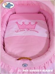 Koš proutěný s boudičkou a výbavou - KORUNA Little Princess růžový - My Sweet Baby - obrázek 4