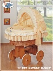 Koš PŘÍRODNÍ s boudičkou a výbavou - MÉĎA S MAŠLÍ meruňkový - My Sweet Baby - obrázek 1