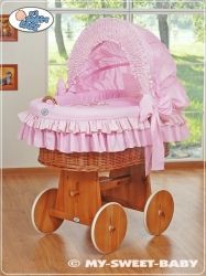 Koš PŘÍRODNÍ s boudičkou a výbavou - MÉĎA S MAŠLÍ růžový - My Sweet Baby - obrázek 1