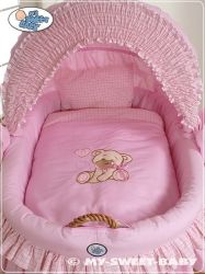 Koš PŘÍRODNÍ s boudičkou a výbavou - MÉĎA S MAŠLÍ růžový - My Sweet Baby - obrázek 2