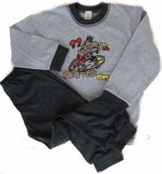 Pyžamo dětské bavlna - SKATER FREE šedé - vel.104 - obrázek 1