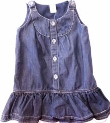 Šaty dětské riflové - MOTÝLCI tmavě modré - vel.98 - obrázek 1