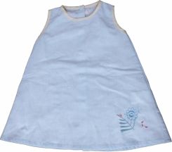 Šaty dětské plátno - KVĚTINA světle modré - vel.86 - obrázek 1