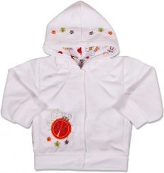 Kabátek kojenecký samet kapuce - BERUŠKA bílý - vel.62 - obrázek 1
