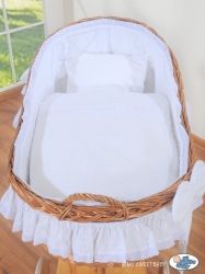 Koš proutěný přírodní - CARINA s bílou výbavou - My Sweet Baby - obrázek 2